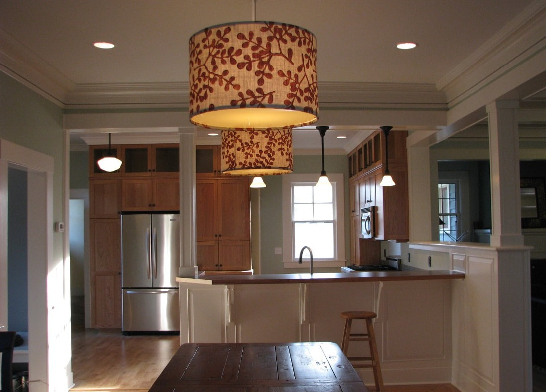 Custom millwork showing wainscot, beam wraps, and post wraps in Bellingham Washington