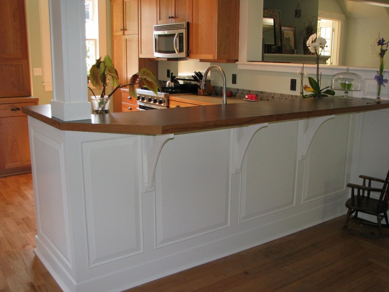 Custom wood countertop brackets in Bellingham Washington