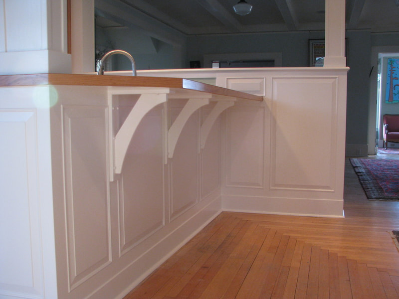 Custom wood countertop brackets in Bellingham Washington